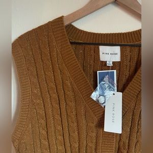 Burnt orange button down knit sweater vest